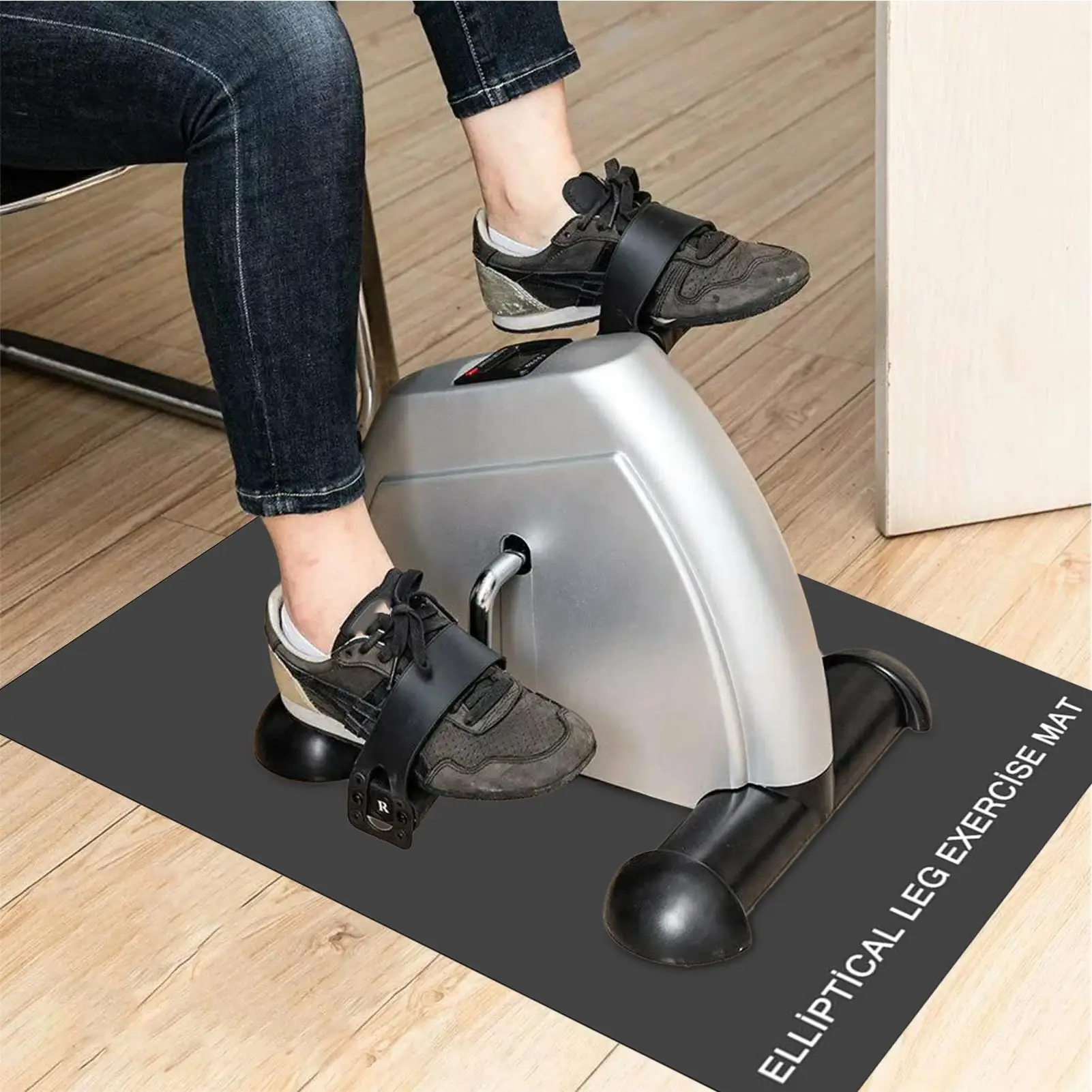

Leg Exerciser Machine Non Slip Mat Protective Trainer Mat Exercise Mat Home Sports Accessories for Under Desk Elliptical Peddler