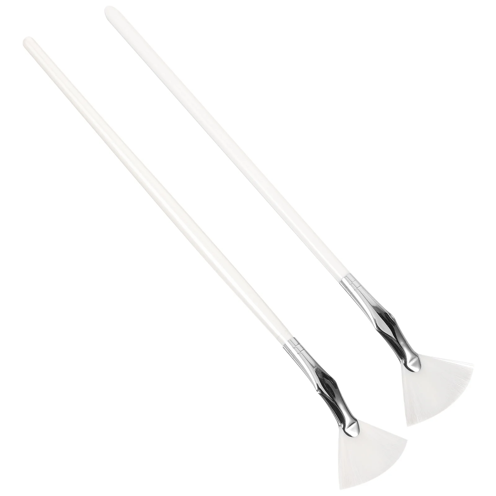 2pcs Fan Eyelash Brush Portable Makeup Tool For Lower Lashes Curved Eyebrow Applicator Travel Use Beauty Supplies Mascara Wand