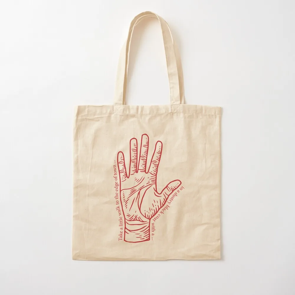 Red Right Hand with Lyrics Tote Bag tote bag woman shopping bag