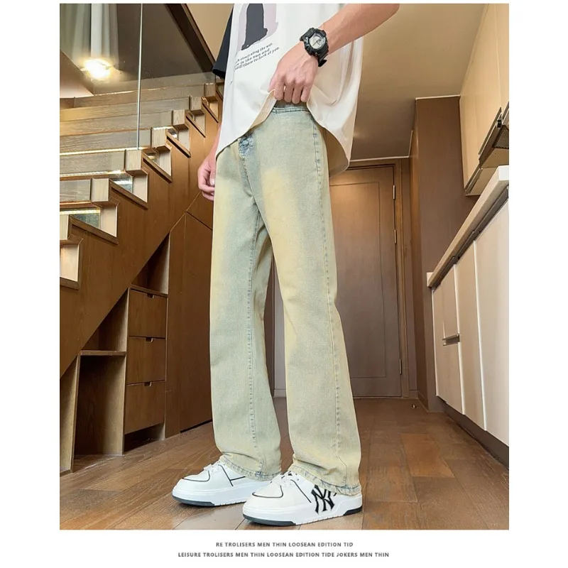 

Мужские модные красивые высококачественные джинсовые брюки для спорта на открытом воздухе и отдыха, удобные и дышащие прямые брюки