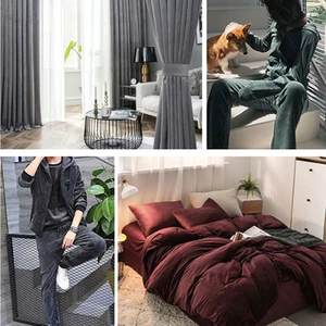 Tecido de veludo para costura DIY, Home Textile, Vestuário Throw, Pillow Cover, Sofá e Decoração Cortina, fundo, 14 cores, 1 m, 3 m, 5m 9 principais vendas pano de veludo o metro - №6