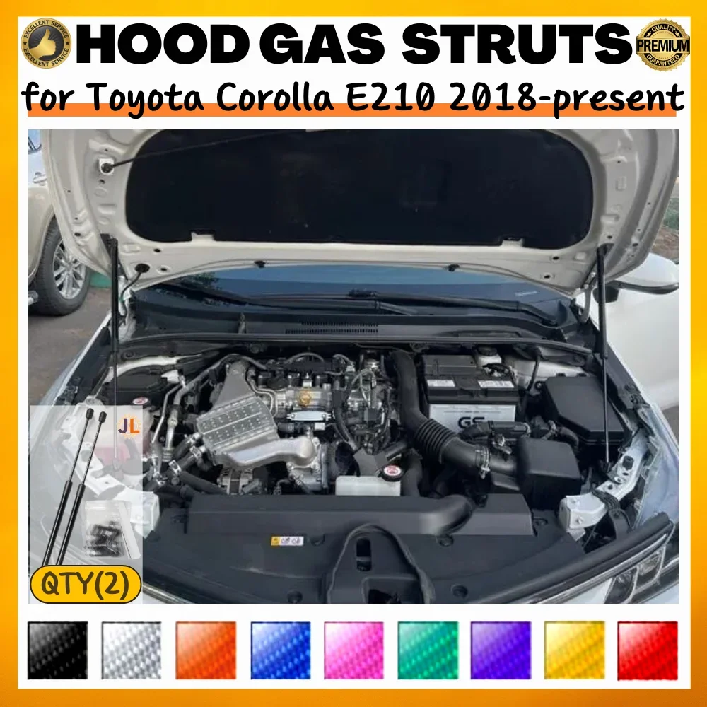 

Qty(2) Hood Struts for Toyota Corolla E210 2018-present Front Bonnet Modify Gas Springs Shock Absorbers Lift Supports Dampers