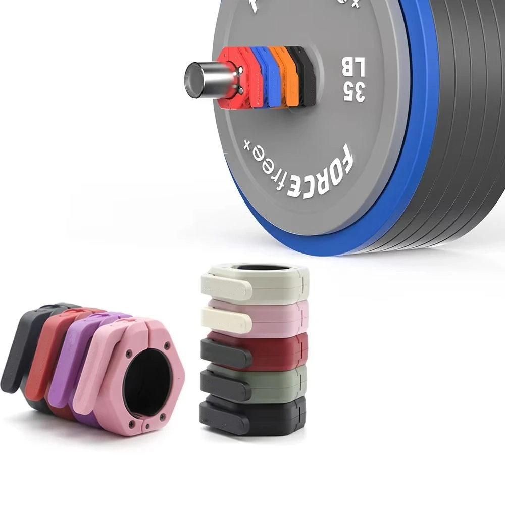 

Colorful Magnetic Weightlifting Barbell Clamps Hexagon Deadlift Barbell Spin Lock Stable Universal Barbell Collars Weightlifting