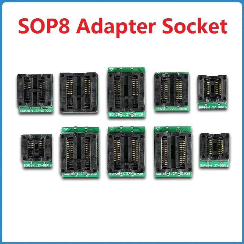 SOP8 Adapter Socket Burning Seat SOP 14/16/18/20/24/28 To DIP Wide Narrow Body Chip Adapter IC Conversion Test Socket 150 200MIL