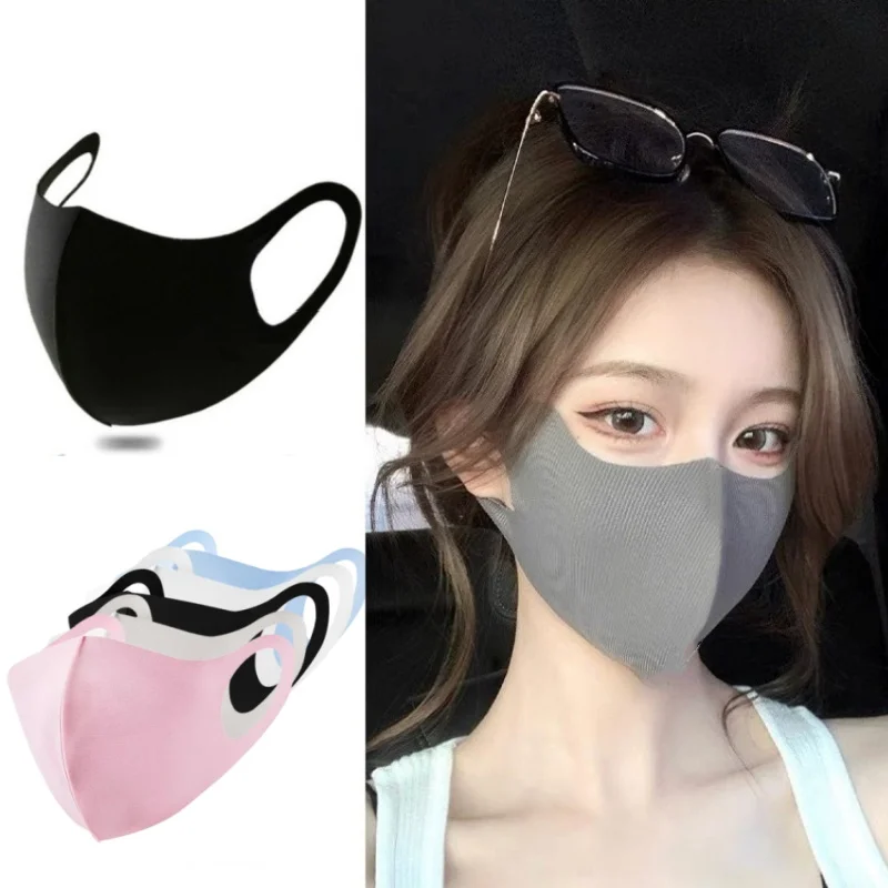 

Sunscreen Mouth Masks for Men and Women Dust Face Masks Spring Summer Anti Smog Haze Ice Silk Breathable Washable
