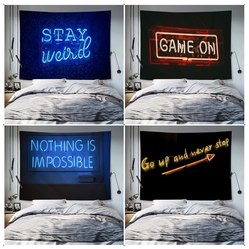 

The Neon Lights Printed Large Wall Tapestry For Living Room Home Dorm Decor Wall Art Decor