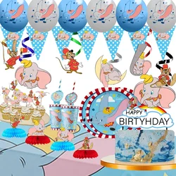 Dumbo Cute Birthday Party Decorations Tableware Kids  Cups Plates Tablewares Set Baby Shower Party Supplies for Children's Day