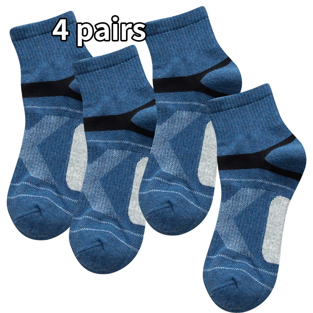 4 pairs of new autumn and winter collection, solid color mid tube men's socks, ankle cinching sports men