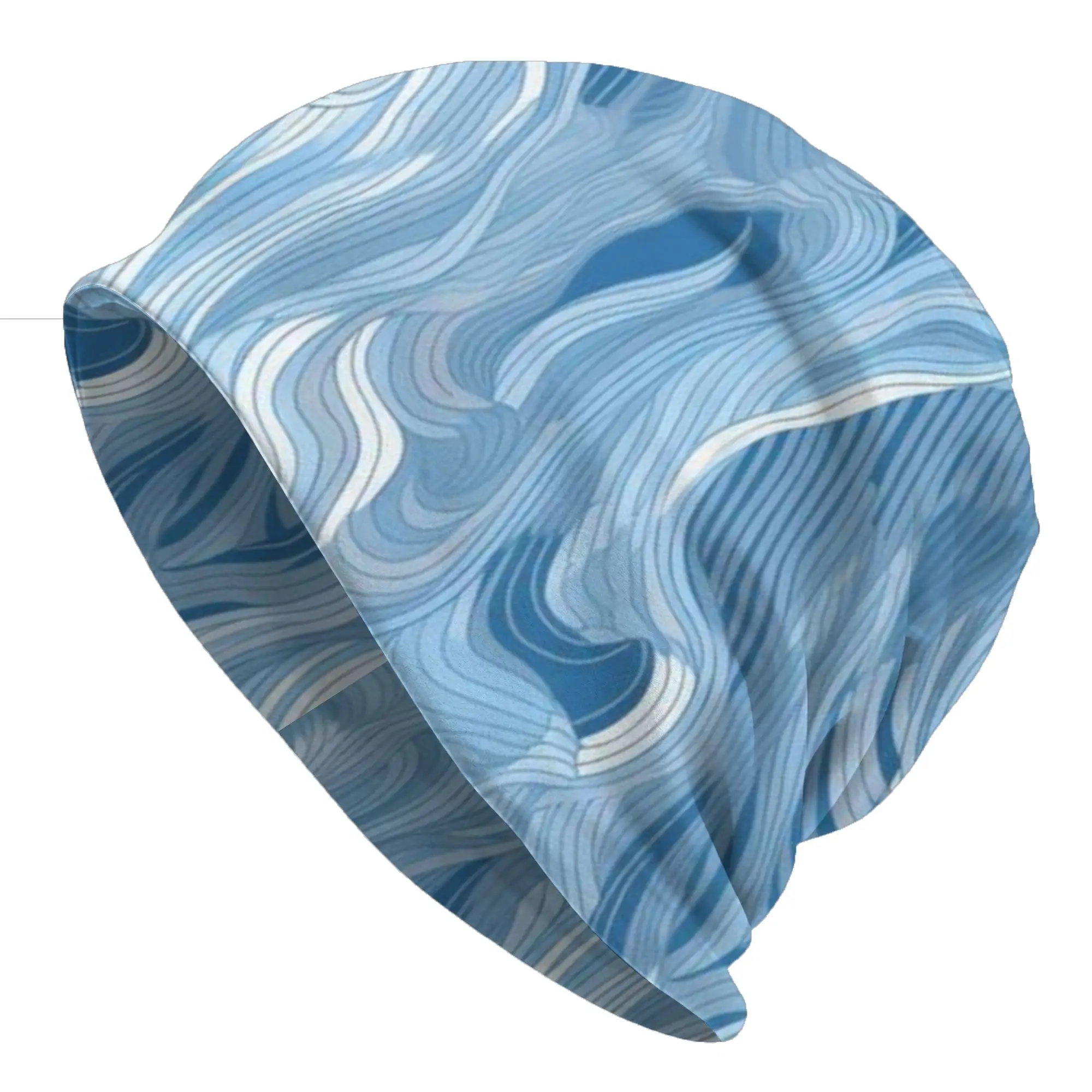 Blue (8) Autumn Spring Caps For Men Women Sea Wave Ski Caps Soft Bonnet Hats Skullies & Beanies Hat