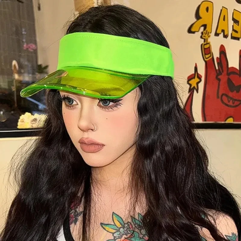 

2025 New Golf Transparent Jelly Anti-UV Sun Hat Adjustable Outdoor Sports Cycling Hiking Fishing Plastic Beach Sun Hat
