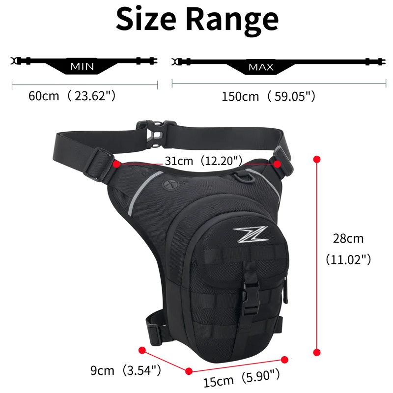 لكاواساكي Z650 Z750 Z800 Z900 Z1000 Z250 Z400 دراجة نارية حقيبة الساق في الهواء الطلق الرجال الخصر حزمة مقاوم للماء