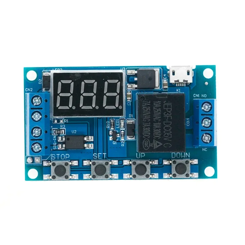 DC 6-30V Support Micro USB 5V LED Display Automation Cycle Delay Timer Control Off Switch Delay Time Relay 6V 9V 12V 24V