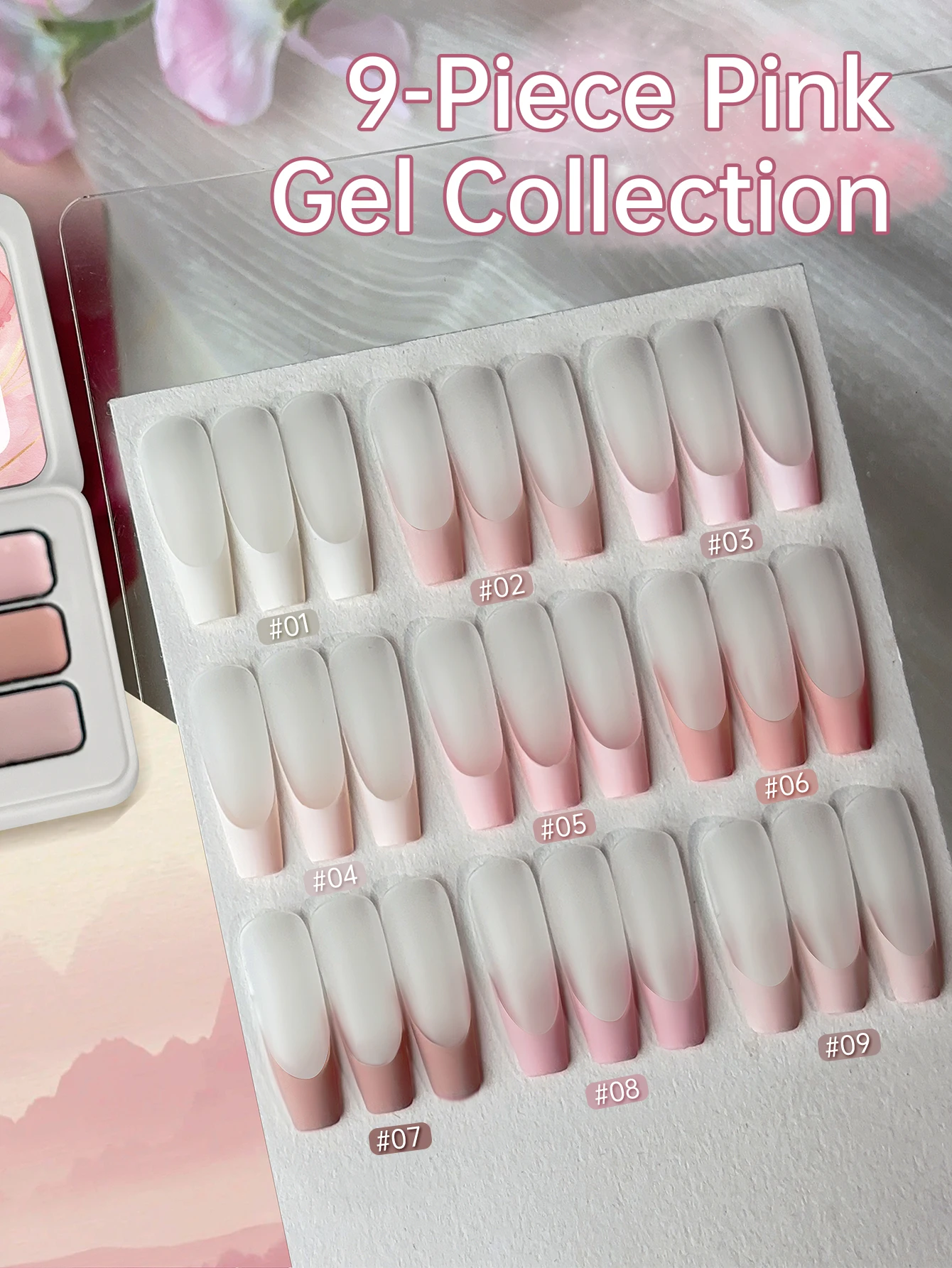 9 Farben Rosa Patting Gel im Döschen – Hochpigmentiertes, beliebtes, halbfestes Nagellack-Gel für Nagelstudios – Detail 4