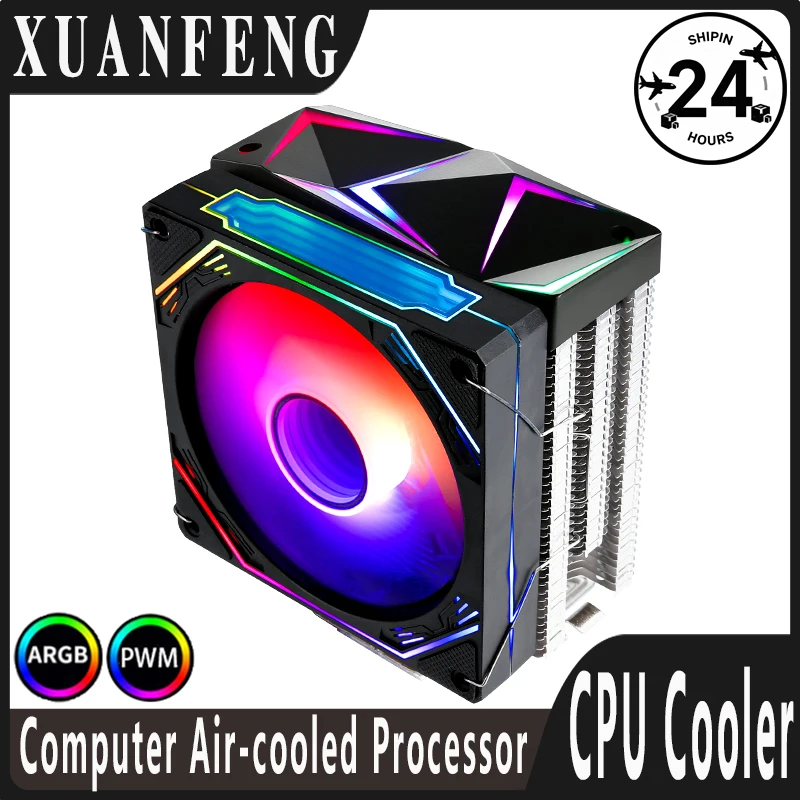 

XUANFENG 4/6 Heat Pipes Air-cooled Processor AM3+ AM4 Cooler ARGB 120mm CPU Fan 4pin/PWM install LGA115x 1200 1700 2011 X79 X99
