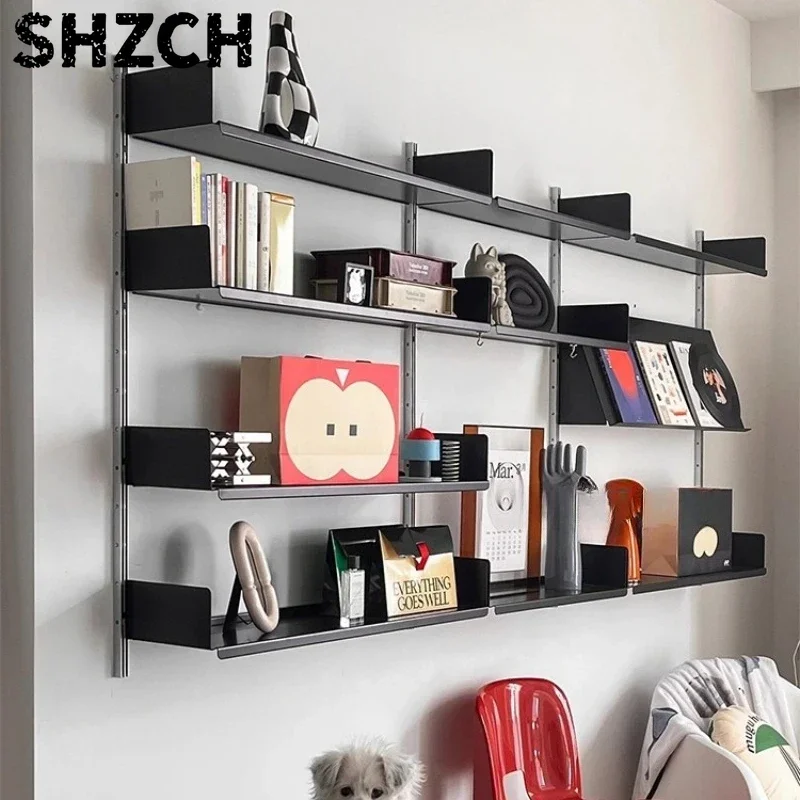 Modular Wall Mount Shelf Creative Interchangeable Rail Display System Multi-functional Bookcase Unit Living Room Showcase Rack