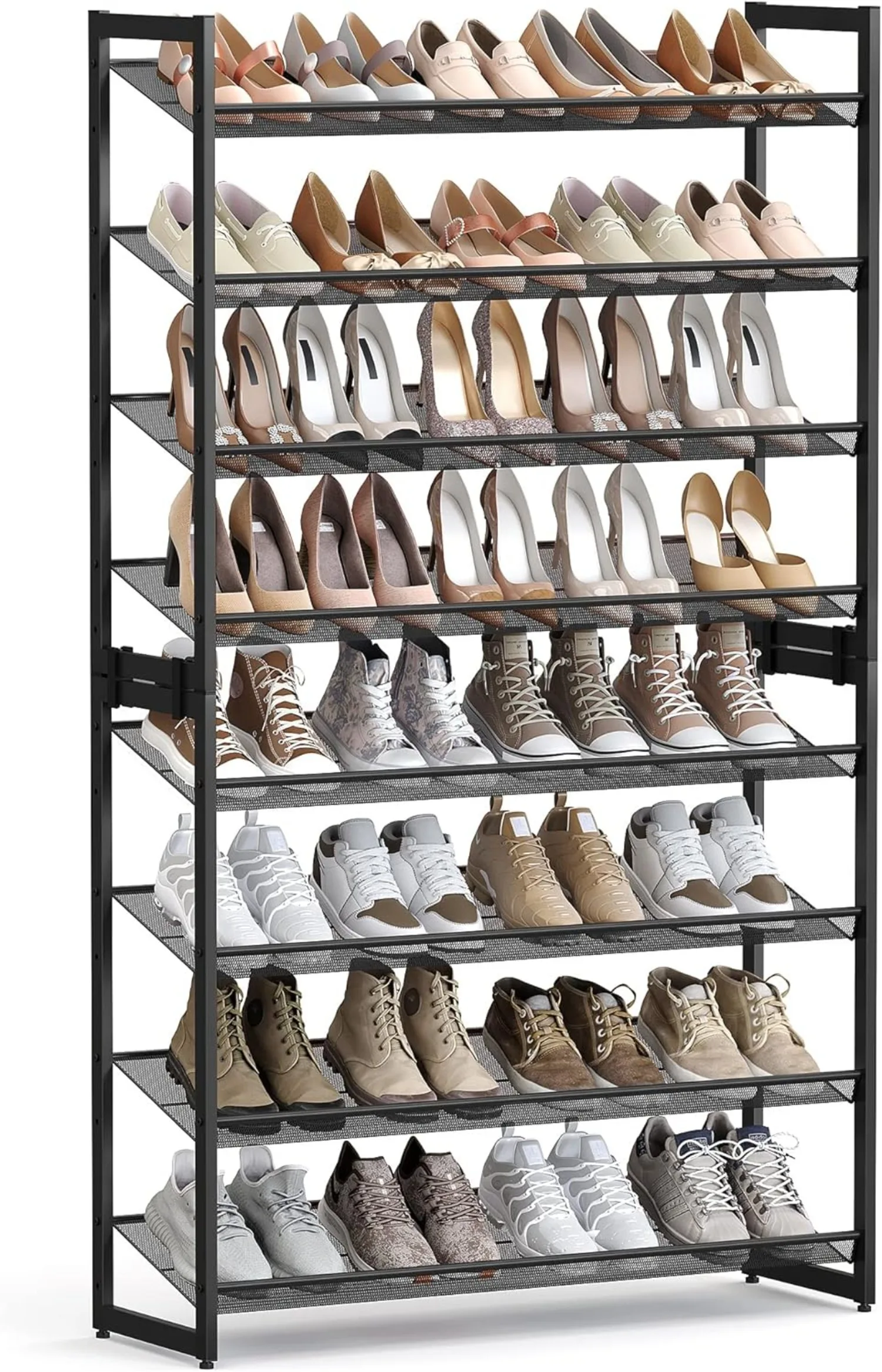 

Shoe Rack 8-Tier Shoe Organizer Metal Shoe Organizer for Garage Entryway Holds 32-40 Pairs of Shoes