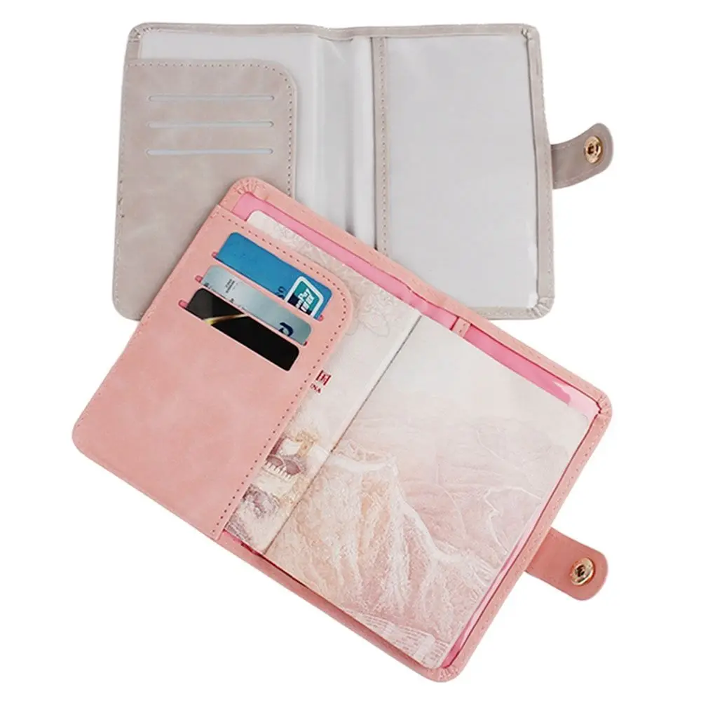 Multifunction PU Leather Passport Cover Card Case Travel Accessories Passport Clip Wallet Passport Holder Ticket Holder Female