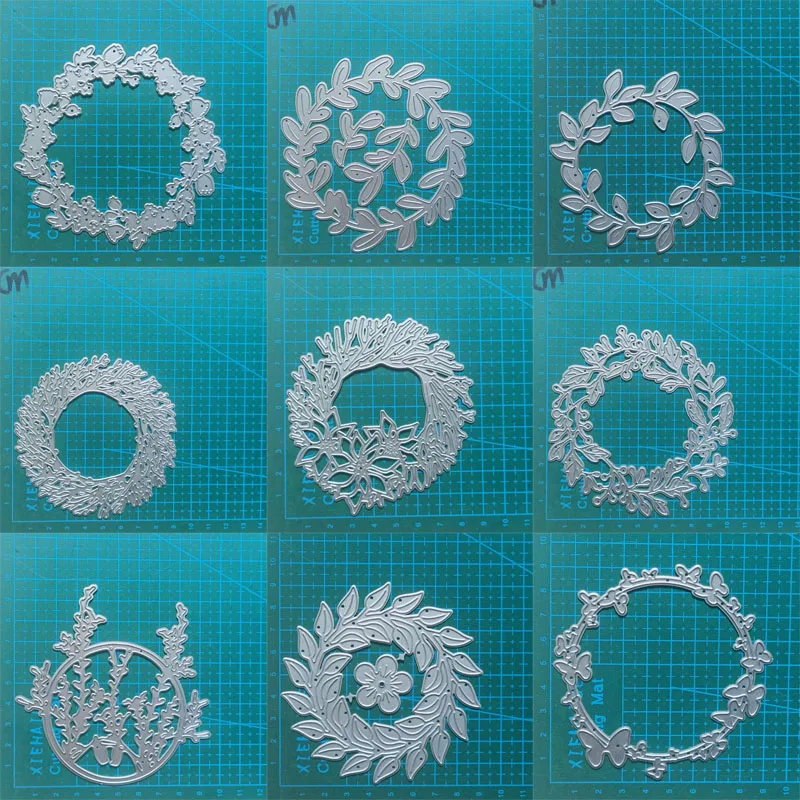 Flower wreath flower leaves metal cutting dies mold Scrapbooking paper craft knife mould blade punch template Embossing stencil