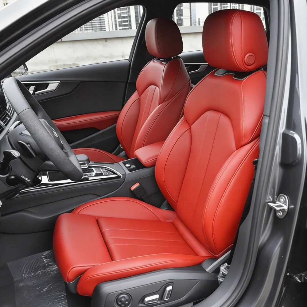 

Индивидуальные чехлы для сидений Audi A4 2020-2026 из искусственной кожи, полностью закрывающие сиденья