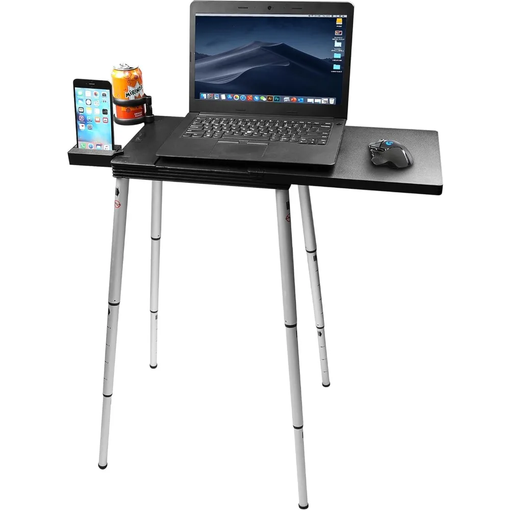 Plus Laptop Stand Desk Table Adjustable Height 12 to 29 inches Foldable Portable Mobile Lighweight Cup Phone