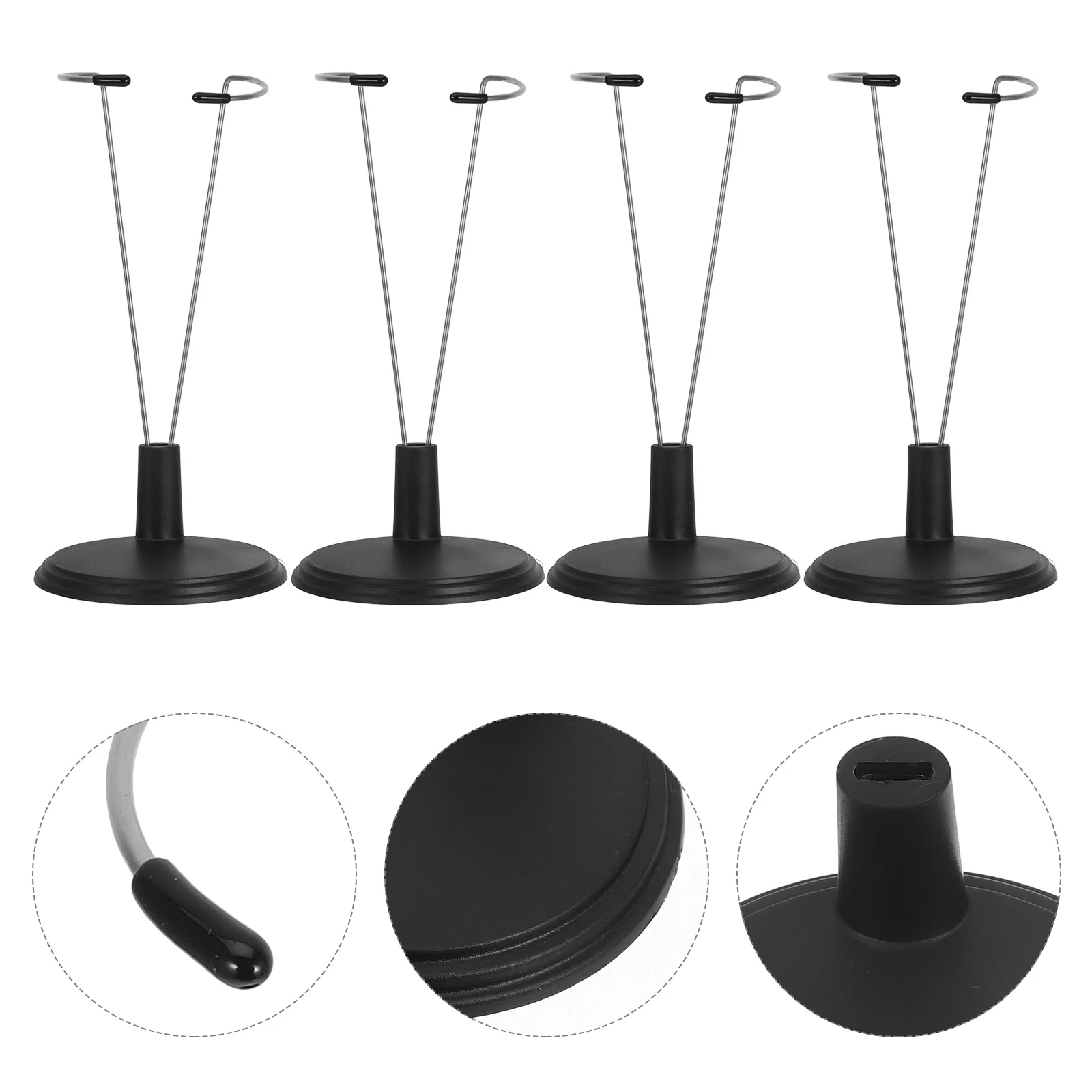 

4 Pcs Support Frame Holder Stand Baby Storage Rack Action Figures Black Stands