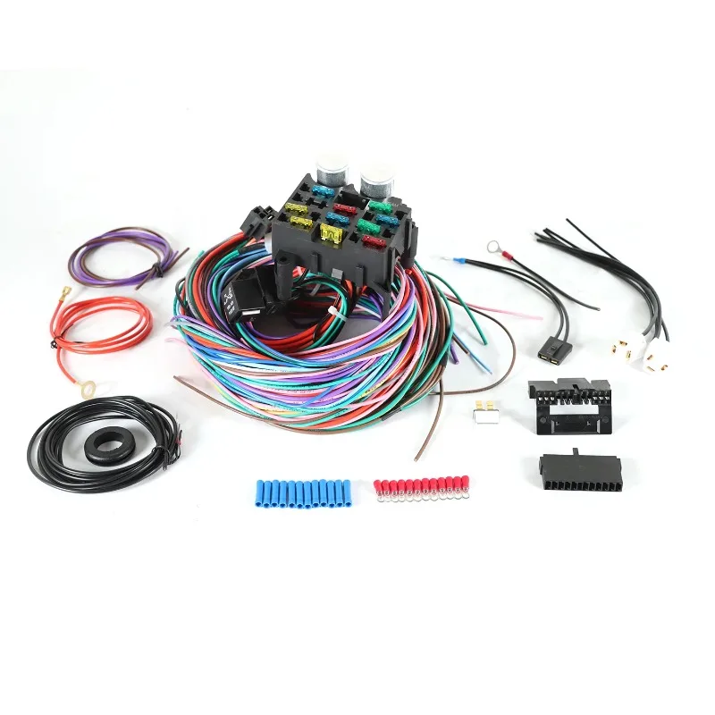 Universal Extra Long Wires 12 Circuit 10 Fuses Wiring Harness Kit Universal Complete Automotive Wiring Harness Kit For Chevy For
