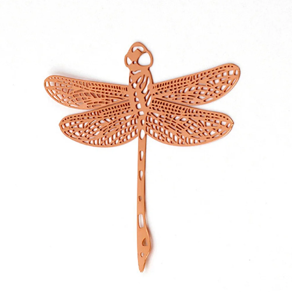 

2Pcs Golden Plating Brass Hollow Bookmark Clip Unique Dragonfly Design Decorative Page Marker for Readers Writers Students