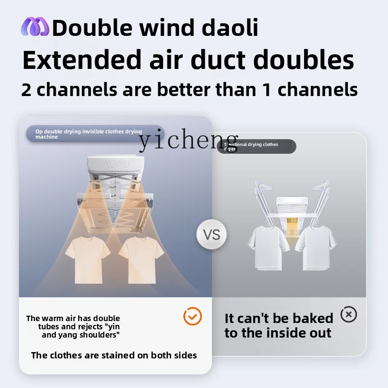 

TQH Невидимая сушилка для двойной выпечки, домашняя умная электрическая сушилка для балкона, умная охлаждающая стойка