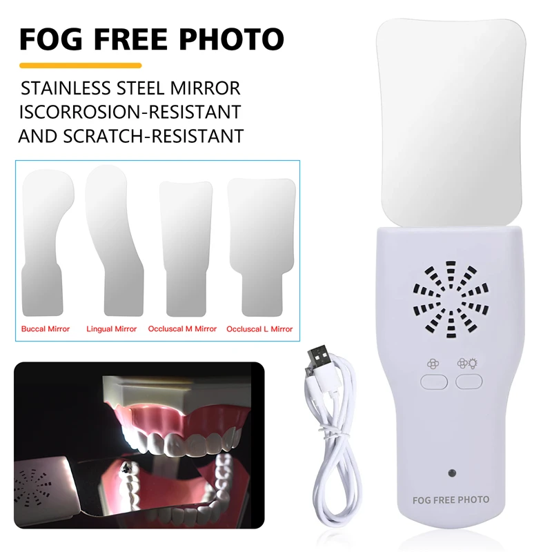 Dental Oral Photography LED Mirrors Defog Occlusal for Buccal Lingual Intra Oral Dentist Mirrors Reflector Glass