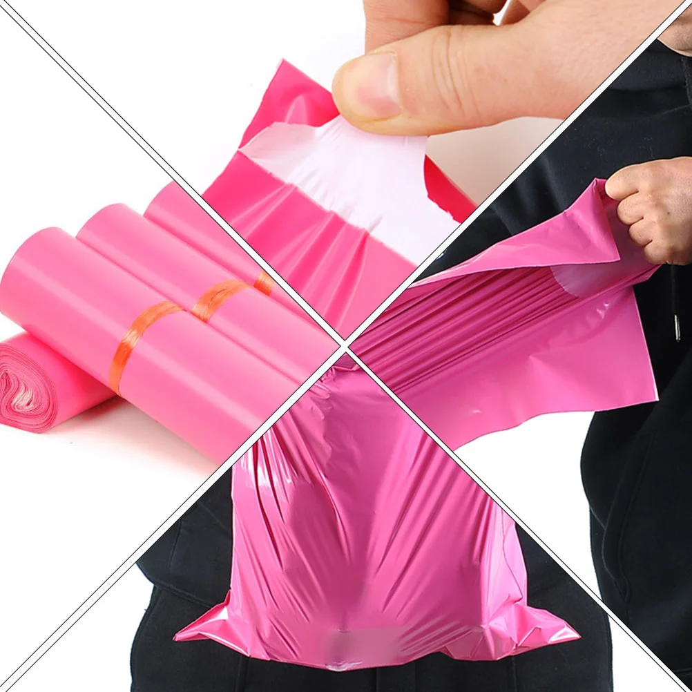 

100 Pcs Waterproof Packaging Bag Bags Holder Envelope Pink or Express Container