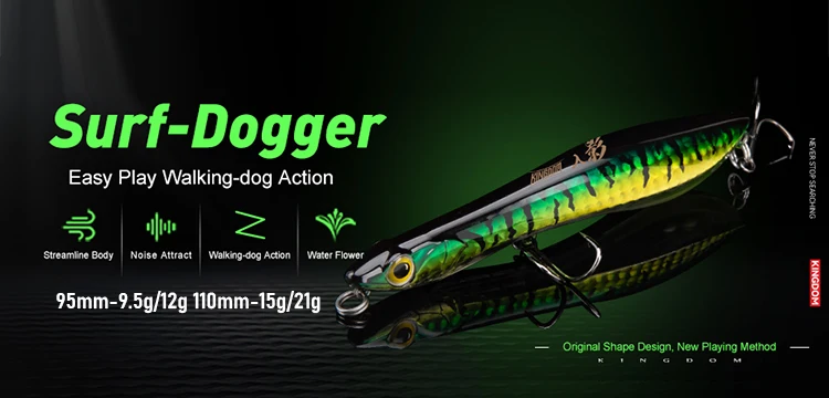 Kingdom Topwater Bleistift-Angelköder, 60 mm, 5,6 g, 90 mm, 11 g, Walking Dog Swimbaits, schwimmende künstliche Hartköder für Barsch, Hecht – Detail 3