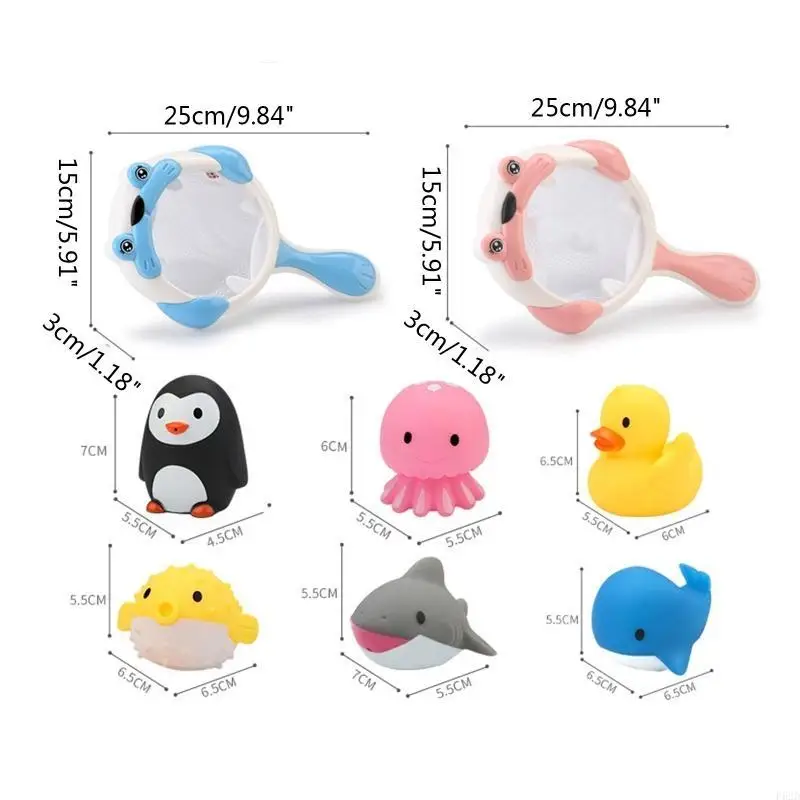 Giocattoli F62D Fish Squeeze giocattolo per Kids Kids Fav per rete da pesca
