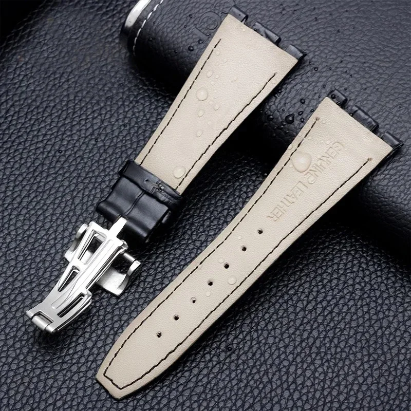 Top layer Genuine Leather watch strap For AP Audemars15400 Royal Oak Offshore Series Male 26mm Blue Black Brown Watch Band