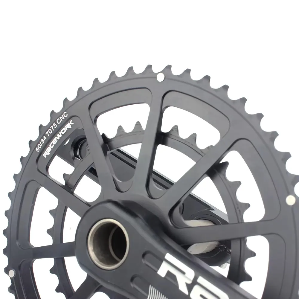 RACEWORK Road Bike Crankset 50/34T 52/36T 53/39T 170/172.5/175mm 10 /11 Speed Chainring Crank GXP Chainring Bicycle Accessories