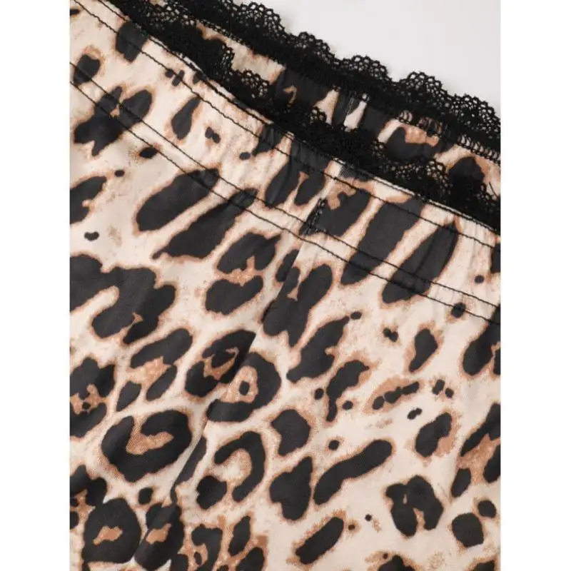 إلي ليوبارد طباعة السراويل المجهزة للنساء ألياف البوليستر جديد Sle عبر الحدود بالإضافة إلى حجم مريح الدفء موسم الربيع