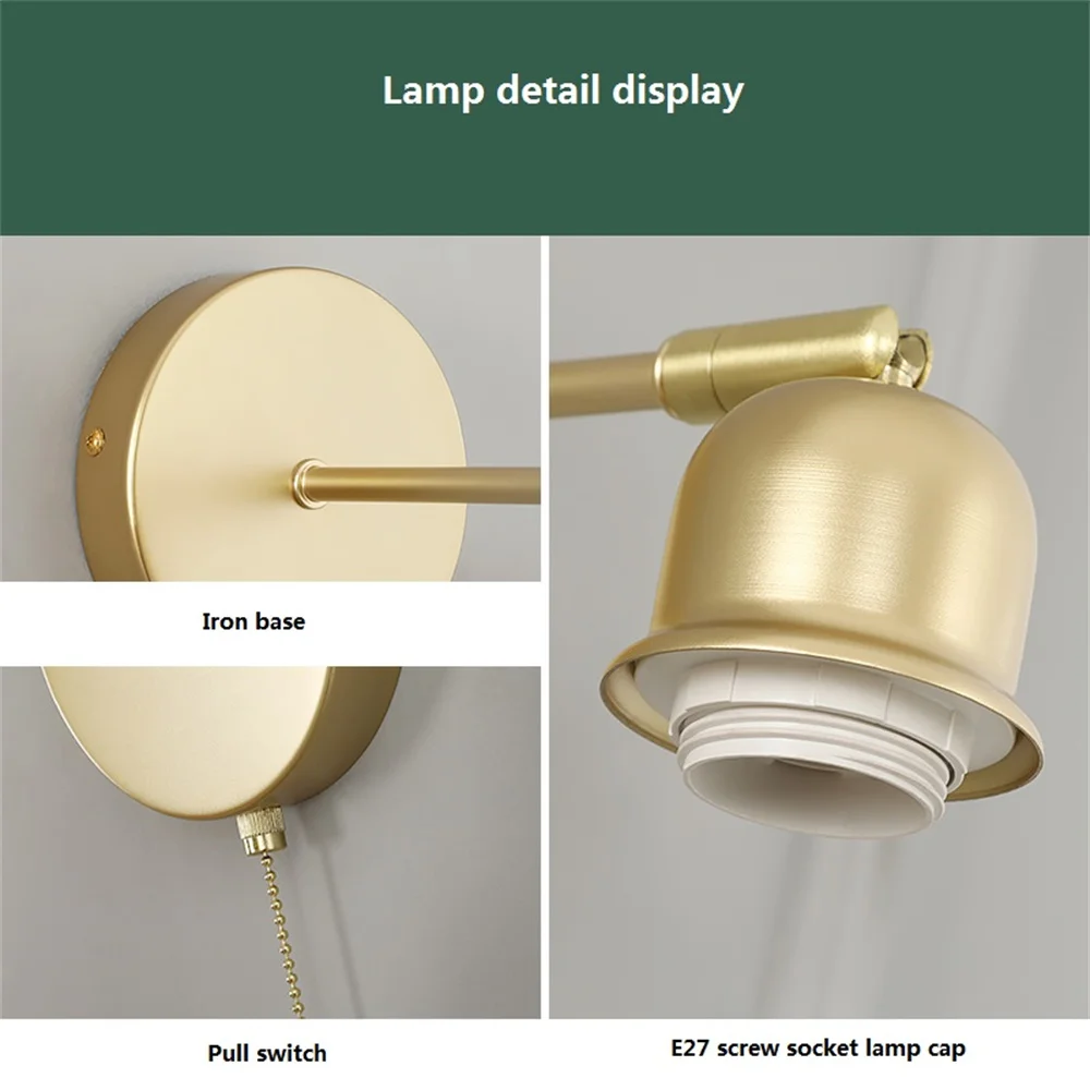 Nordic With Switch Wall Light Led Loft Sconce Metal Adjust Glass Lamps Home Decor Fixture For Living Room Bedside Lamp Luminaire image 4