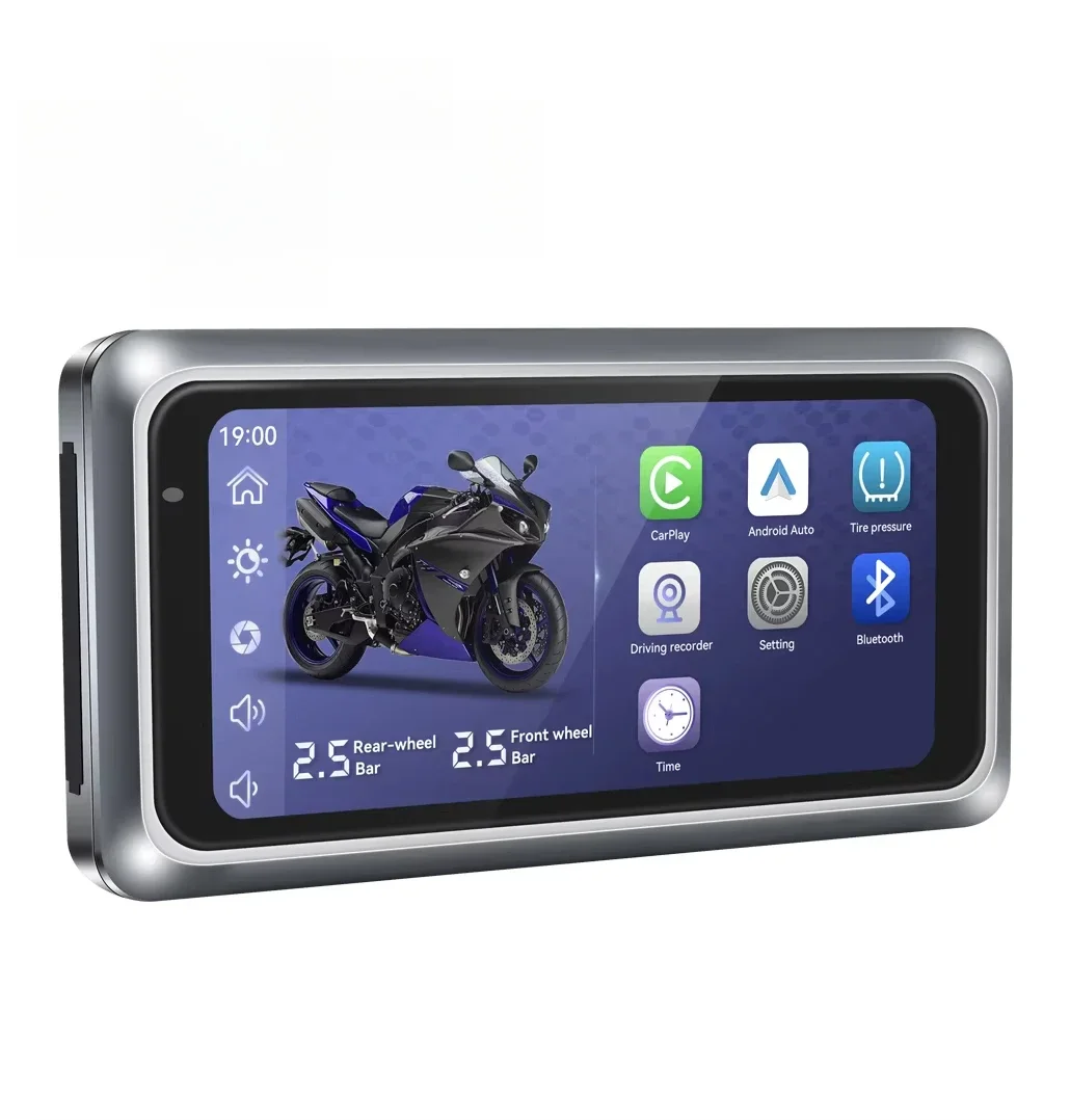 

6.25 Inch 720*1560 IPS Screen Motorcycle Carplay With Dvr 1080p Camera/Tire Pressure Detection/hicar Carbit