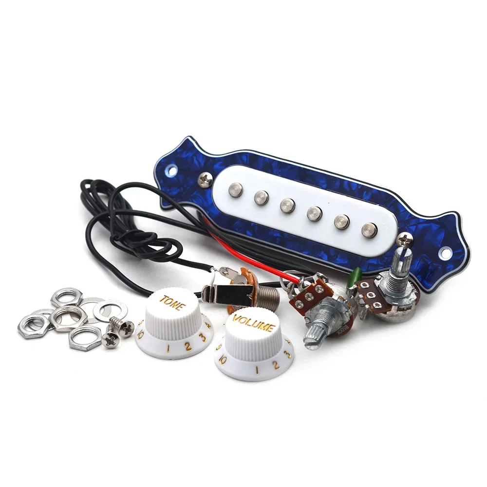 6 Strings Pre-Wired Pickup Set for Acoustic Guitar, Sound Hole Pickup, Pots Knobs, Jack Soundhole Pickup, Multi-color