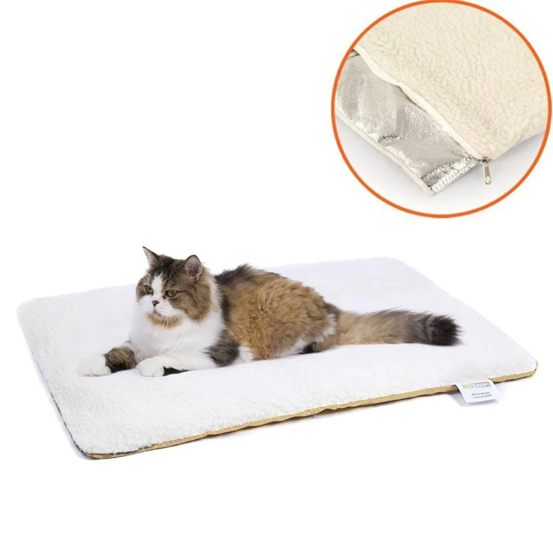 Pet Self-Heating Blanket Winter Fluffy Blanket Dog Cat Warm Sleep Mattress Small Medium Cat Dogs Coral Cashmere Bed Pet Supplies