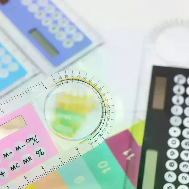 

10cm Ruler Calculator Solar Card Mini Calculation Student Arithmetic Multifunctional Calculator Computer Digital Caliper