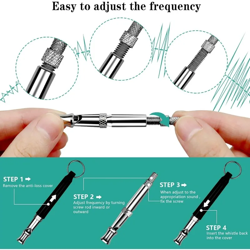 قطعتان من أداة النقر لتمارين الحيوانات الأليفة، صفارة الكلاب بالموجات فوق الصوتية (مع حبل معلق واحد)، تعليمات تصحيح وتدريبات سلوك الحيوانات الأليفة #5