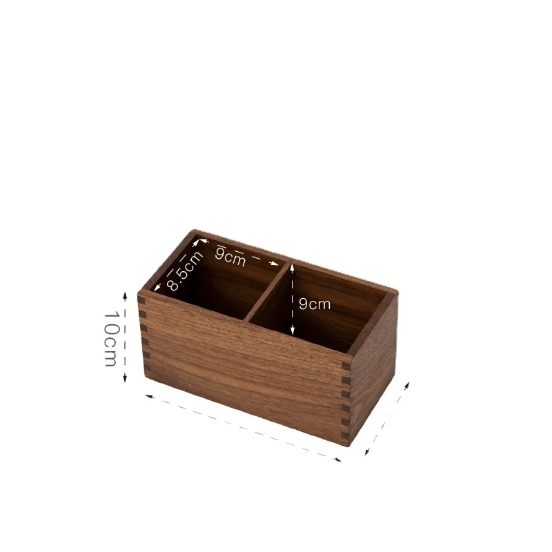 Elegant Wooden Storage Boxes, Refined Desk Organizer with Division Grid, Multi-Functional Holder for Remote Controls Small Items