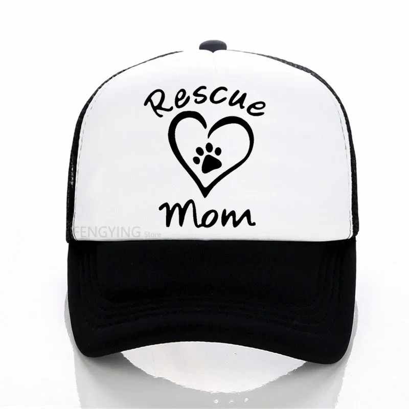 Unisex Paw Trucker Hat Home Is Where Dog Is Baseketball Caps Rescue Mom Heartbeat Line Snapback Hats Hand Paw Mesh Caps