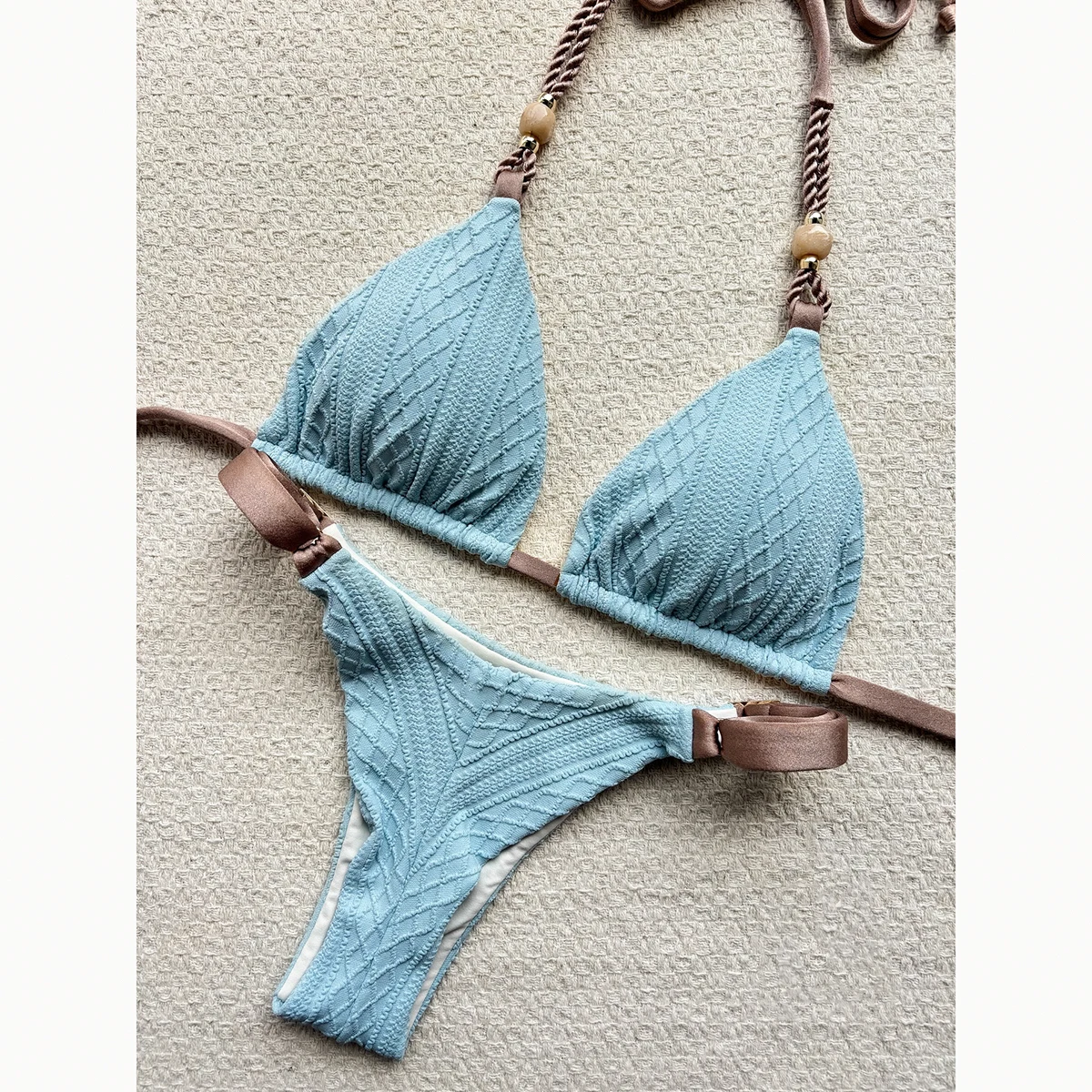 رفع البيكينيات 2026 مثير النساء ملابس السباحة الإناث الصلبة البرازيلي مجموعة البكيني Biquini ثوب السباحة لباس سباحة بحر #4