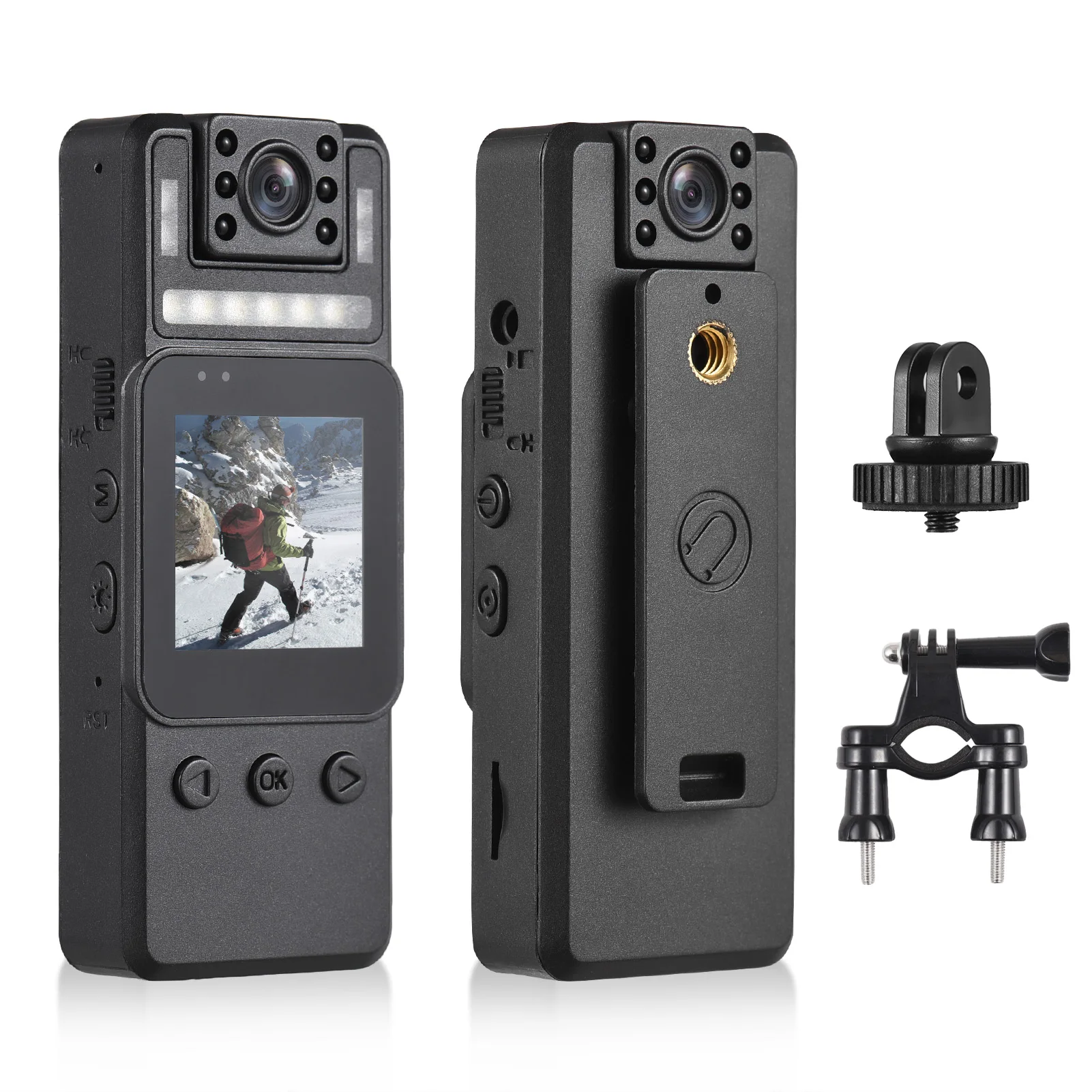 

1080P Body Camera with Audio and Video Recording Wearable Body Cam WiFi Camera Camcorder with 180° Rotatable Lens Night Vision W