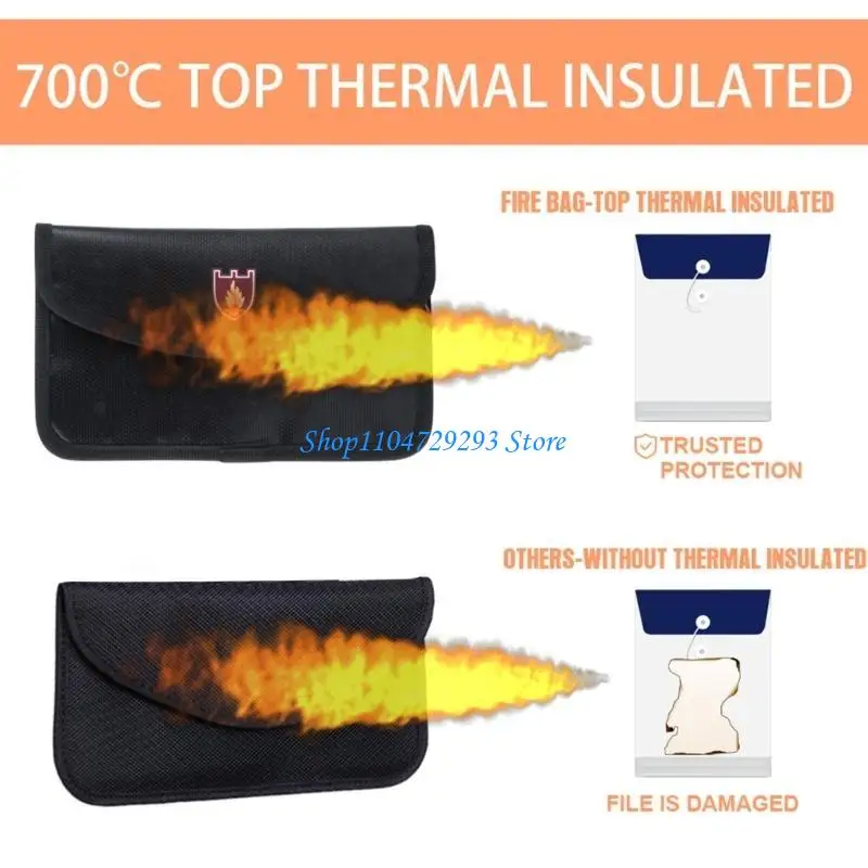 Envelope File Pouches Fireproof Bag Small Wallet Water Resistant Document Bag 