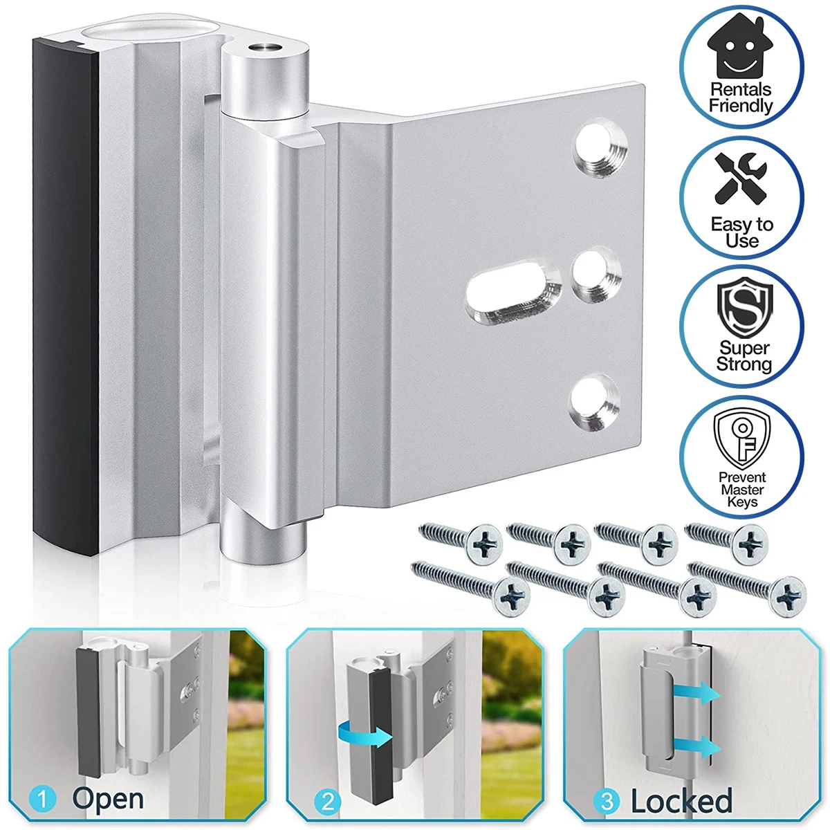 Home Security Door Reinforcement Lock Child Proof Door Lock Prevent Unauthorized Entry Door Security Lock For Home Safety