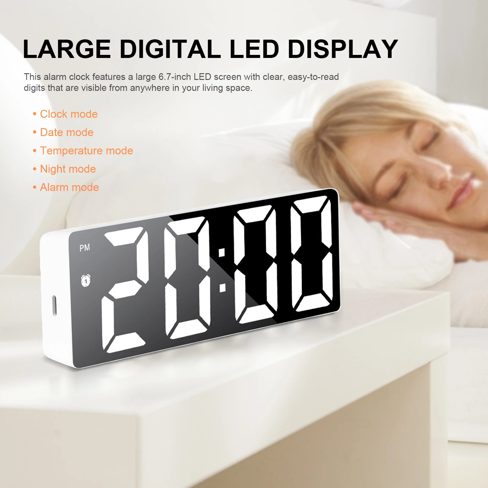 LED Digital Alarm Clock with Temperature 3