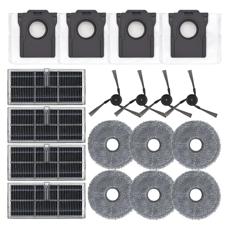 Replacement Parts Kit Compatible For Dreame X40 Ultra/X40 Pro/S30 Pro Ultra Vacuum Cleaner Side Brush Dust Bag Retail