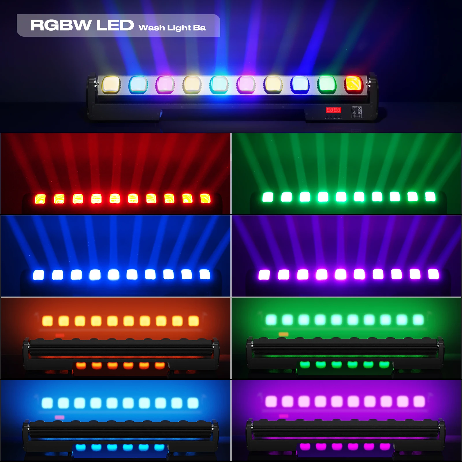 Imagem -03 - Yiflamefly-swing Dot Beam Wall Washer Light Led Rgbw Luzes do Palco para dj Disco Festa em Casa Ktv Club Bar Casamentos 250w 10x25w